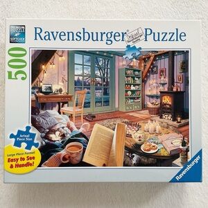 Ravensburger Cozy Retreat Puzzle 500 Large Pieces Complete Cabin